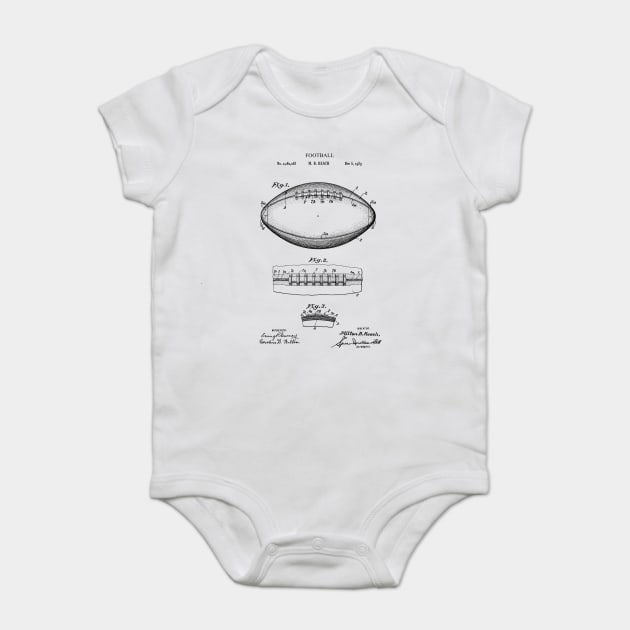 Patent Print 1939 American Football Ball Baby Bodysuit by MadebyDesign